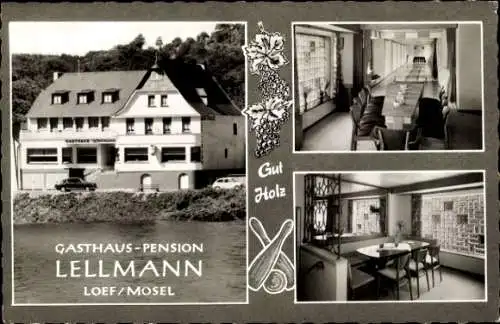 Ak Löf Loef an der Mosel, Gasthaus-Pension Lellmann, Gut Holz