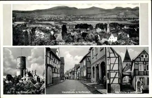 Ak Muffendorf Bonn in Nordrhein Westfalen, Totale, Godesburg, Hauptstraße, Kirche