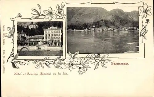 Ak Tremezzo Lago di Como Lombardia, Hotel-Pension Bassoni