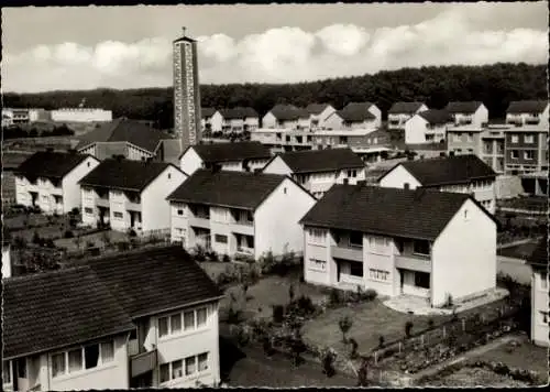 Ak Alkenrath Leverkusen in Nordrhein Westfalen, Siedlung, Wohnhäuser, Kirche