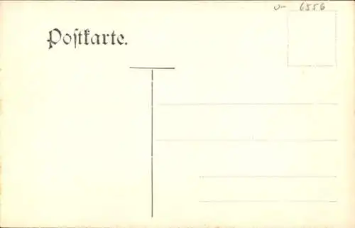 Litho Tanna in Thüringen, Bahnhof, Hotel, Restauration Zum Schützenhaus, Totalansicht