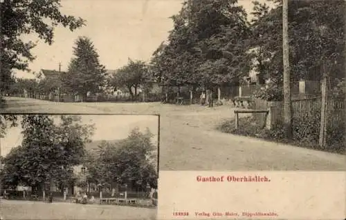 Ak Oberhäslich Dippoldiswalde im Erzgebirge, Gasthof Oberhäslich