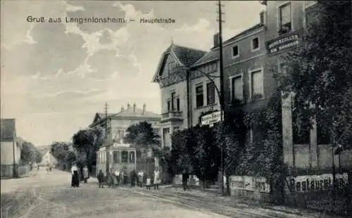 Ak Langenlonsheim an der Nahe Pfalz, Hauptstraße, Restaurant Hohenzoller am Bahnhof