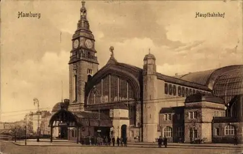 Ak Hamburg Mitte St. Georg, Hauptbahnhof, Vorplatz