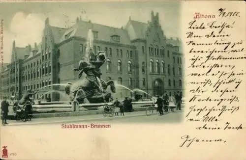 Ak Hamburg Altona, Stuhlmannbrunnen