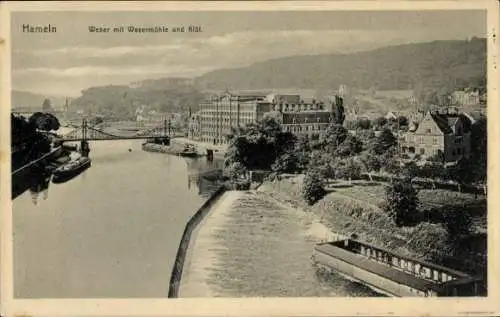 Ak Hameln an der Weser Niedersachsen, Weser, Wesermühle, Klüt