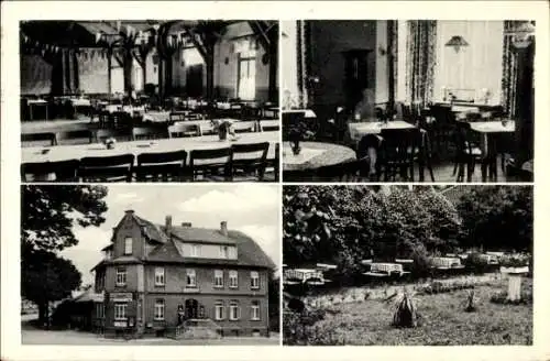 Ak Grasdorf Holle Niedersachsen, Gasthaus Borchers, Speiseraum, Garten