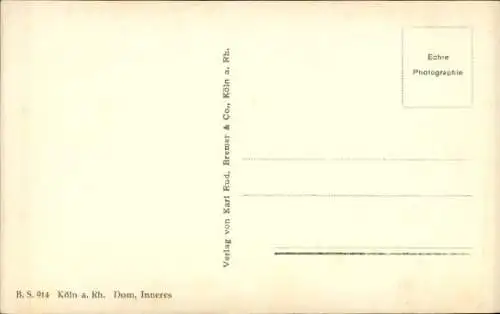 Ak Köln am Rhein, Dom, Inneres