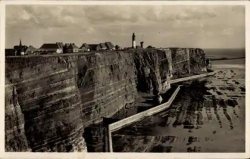 Ak Nordseeinsel Helgoland, Westküste bei Ebbe