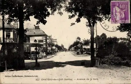 Ak Château du Loir Sarthe, Avenue de la Gare