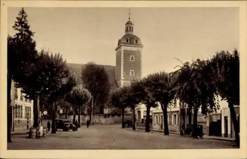 Ak Château du Loir Sarthe, Place de la Église