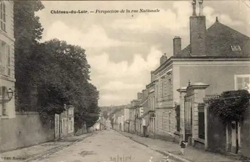 Ak Château du Loir Sarthe, Rue Nationale