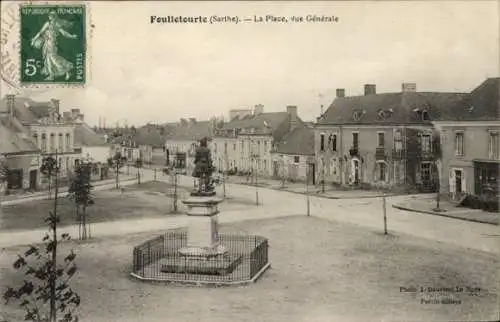 Ak Foulletourte Sarthe, La Place, Denkmal