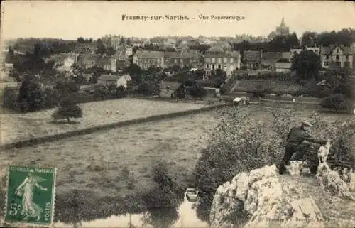 Ak Fresnay-sur-Sarthe, Gesamtansicht