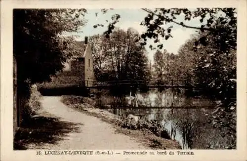 Ak Lucenay l'Évêque Saône et Loire, entlang Spaziergang des Ternain