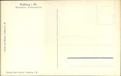 Ak Freiburg im Breisgau, Martinstor, Außenansicht