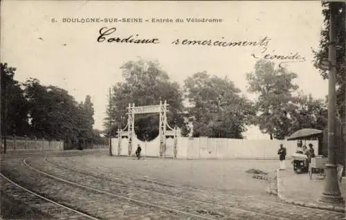 Ak Boulogne sur Seine Hauts de Seine, Eingang zum Velodrom