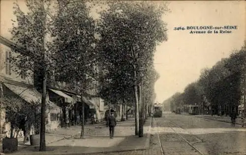 Ak Boulogne sur Seine Hauts de Seine, Avenue de la Reine