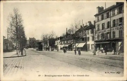 Ak Boulogne sur Seine Hauts de Seine, Grande Rue