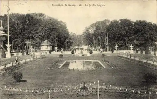 Ak Nancy Meurthe et Moselle, Ausstellung, Englischer Garten