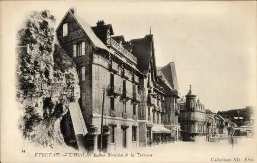 Ak Étretat Seine Maritime, Hotel des Roches Blanches, Terrasse