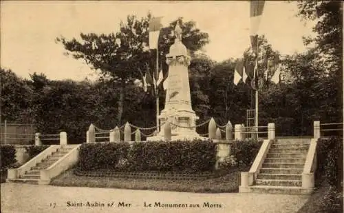 Ak Saint Aubin sur Mer Calvados, Kriegerdenkmal