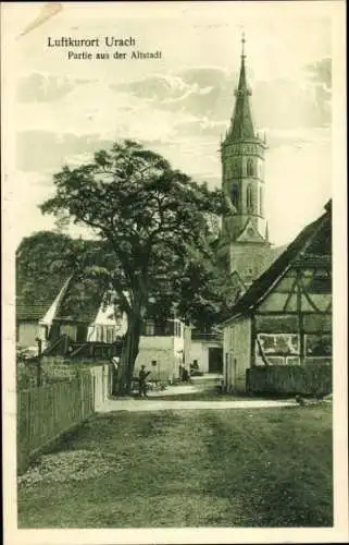 Ak Bad Urach, Teilansicht, Altstadt, Kirchturm