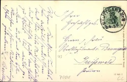 Ak Stuttgart in Württemberg, Herzog Eberhard-Denkmal