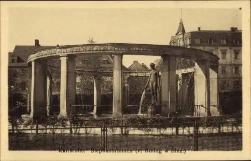 Ak Karlsruhe in Baden, Stephanbrunnen