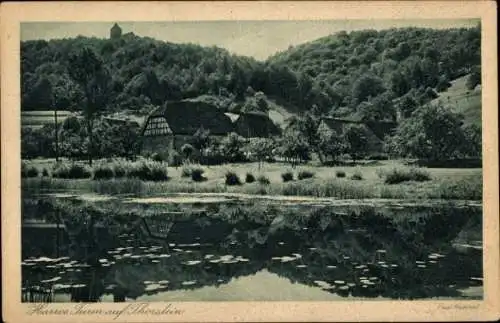 Ak Gerabronn in Württemberg, Harros Turm auf Thorstein, Fachwerkhaus