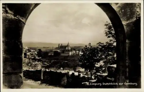 Ak Oberlimpurg Schwäbisch Hall in Württemberg, Ruine Limpurg, Durchblick zur Comburg