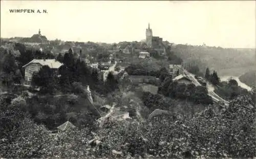 Ak Bad Wimpfen am Neckar Kreis Heilbronn, Blick auf den Ort mit Umgebung