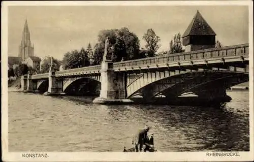 Ak Konstanz am Bodensee, Rheinbrücke