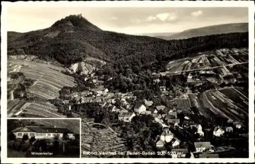 Ak Varnhalt Baden Baden am Schwarzwald, Panorama, Winzerkeller, Winzerstube Zum Adler v. G. Klenk