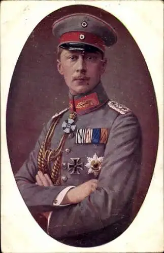 Ak Kronprinz Wilhelm von Preußen, Portrait in Uniform, Eisernes Kreuz