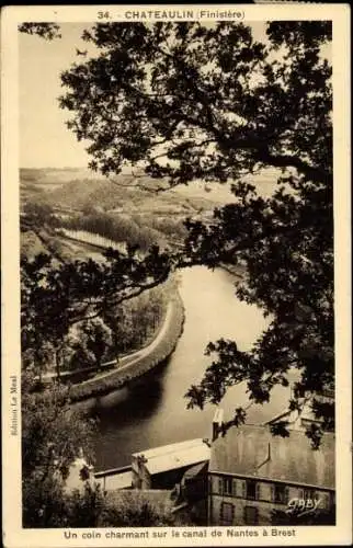 Ak Châteaulin Finistère, Der Kanal von Nantes nach Brest