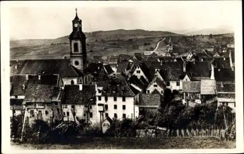 Ak Riquewihr Reichenweier Alsace Haut Rhin, Kirche und Gesamtansicht