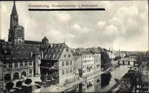 Ak Strasbourg Straßburg Elsass Bas Rhin, Hohenlohemuseum, Stadenpartie