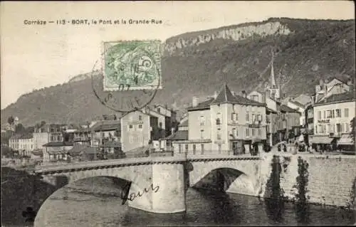 Ak Bort Corrèze, Le Pont und Grande Rue