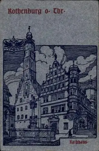 Ak Rothenburg ob der Tauber Mittelfranken, Rathaus