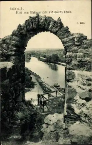 Ak Halle an der Saale, Blick vom Giebichenstein, Gestüt Kreuz