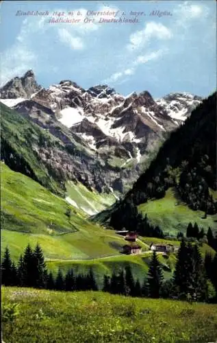 Ak Einödsbach Oberstdorf im Oberallgäu Schwaben, Panorama