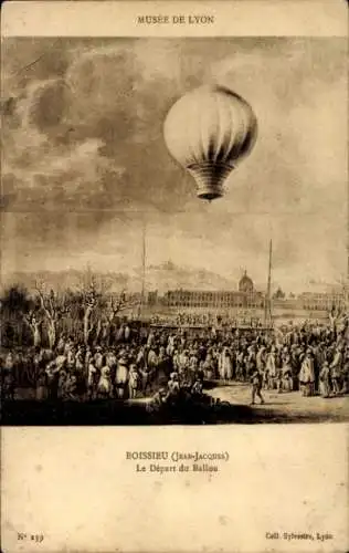 Künstler Ak Boissieu, JJ, The Departure of the Balloon