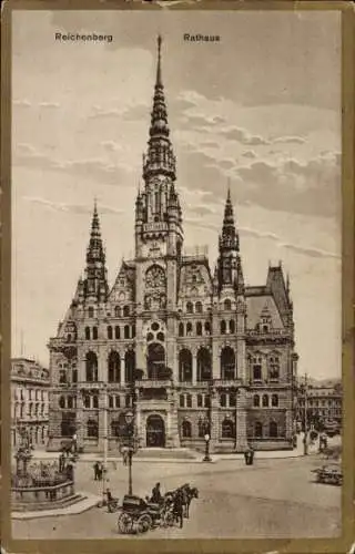 Ak Liberec Reichenberg Stadt, Ansicht vom Rathaus, Radnice