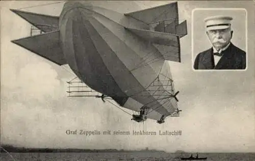 Ak Graf Zeppelin mit seinem lenkbaren Luftschiff