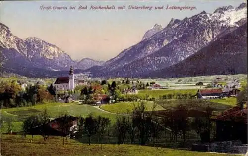 Ak Großgmain in Salzburg, Panorama, Untersberg, Lattengebirge