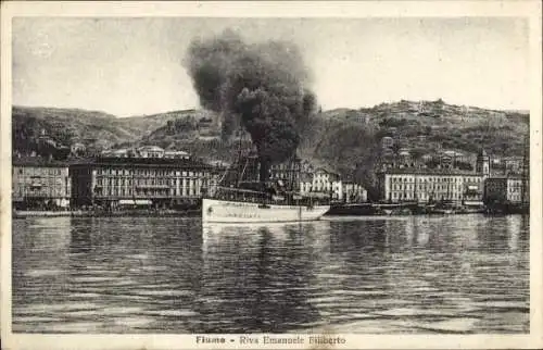 Ak Rijeka Fiume Kroatien, Riva Emanuele Filiberto