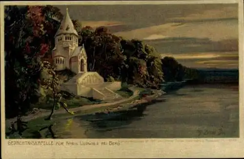 Künstler Litho Diemer, Zeno, Berg Starnberger See Oberbayern, Gedächtniskapelle König Ludwig II