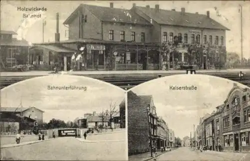 Ak Holzwickede im Ruhrgebiet, Bahnhof, Gleisseite, Bahnunterführung, Kaiserstraße