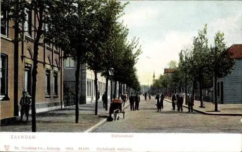 Ak Zaandam Zaanstad Nordholland, Stationstraat